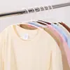 Envío Gratis Camiseta de Manga Corta de Color Sólido para Hombre Verano Algodón Puro Cuello Redondo Holgada Uniforme Deportivo de Clase 200g Hombro Caído Camiseta Base Deportiva