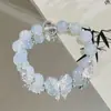 Pulsera de Cristal con Cuentas de Mariposa, Pulsera de Diseño de Alta Gama Ins, Regalo para Novia, Nueva Pulsera de Mejor Amiga de Aspecto Caro