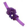F06 Nova tiara de cabelo infantil europeia e americana, tiara de cabelo com flores de miçangas costuradas à mão, tiara de cabelo com botão de rosa em vários ângulos, seleção de 17 cores