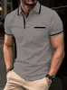 Camisa Polo de Manga Corta para Hombre de Verano Europeo y Americano Estampado 3D Casual para Deportes al Aire Libre Transpirable Bolsillo con Solapa Pantalones Camisa Polo