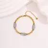 Pulsera de nicho de lujo ligero europea y americana transfronteriza para mujer, no se decolora, estilo Pandora vintage, alto valor estético, pulsera cubana con incrustaciones de diamantes