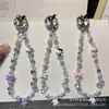 Cadena de Teléfono de Moda con Colgante de Muñeca de Cristal Kt, Encantadora Doble Cadena Corta Hecha a Mano con Cuentas, Correa de Muñeca Anti-Pérdida
