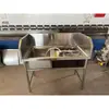 Mesa de Corte de Pescado para Supermercado de Acero Inoxidable 304, Mesa de Corte y Preparación para Tienda de Alimentos Frescos, Mesa de Operación con Fregadero para Sacrificio de Aves de Corral y Productos Acuáticos y Eviceración de Pescado