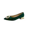 Zapatos de boda verde perla para mujer, talla grande, tacón grueso, punta fina, zapatos de novia estilo chino Xiuhe, suela suave, antideslizantes, aptos para mujeres embarazadas