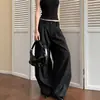 Calça Feminina Wide Leg de Cintura Alta com Duas Pregas Estilo Retrô Americano, Outono, Caimento Solto e Fluido para o Dia a Dia e Trabalho, Calça Longa Minimalista Cáqui