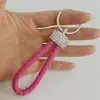 Novo Chaveiro de Corda de Couro Trançado com Diamantes Anel de Chave para Casal Chaveiro Criativo para Carro Enfeites para Bolsa Atacado