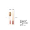 Yfjy Juego de Cuchara y Palillos de Madera Japoneses y Coreanos de 18.5 cm Set Portátil de Vajilla Vajilla para Estudiantes Set de Dos Piezas Juego de Cuchara y Palillos Madera