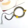 Pulseira Estilo Xizang com Mantra de Seis Palavras, Fio Vermelho, Fio de Algodão Torcido à Mão, Sino, Corda de Pendurar Thangka Tecida à Mão Estilo Xizang para Homens e Mulheres