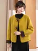 Casaco de Lã Dupla Face de Inverno para Mulheres de Meia-Idade 2026 Novo Estilo Elegante Casaco Curto de Lã para Mulheres de Meia-Idade e Idosas