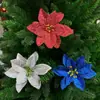 2024 nova flor de simulação de Natal decoração de feriado de Natal acessórios de flor árvore de Natal flor dupla atacado em estoque