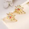 Brincos de Fogos de Artifício Populares do Xiaohongshu, Simples e Luxuosos com um Toque de Alto Padrão, Design de Nicho, Efeito Emagrecedor, Versátil para o Dia a Dia