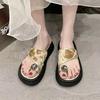 Pantuflas Antideslizantes Estilo Hada para Mujer 2025 Nuevo Estilo de Verano Hermosas Slip-On para Usar Afuera con Falda Sandalias de Playa de Suela Gruesa