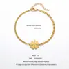 Pulsera de Acero Inoxidable de Larga Duración Estilo Europeo y Americano Transfronteriza, Nueva Joyería de Mano de Moda Personalizada con Estrella y Trébol de Cuatro Hojas