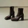 Botines Chelsea con plataforma de 9 cm de altura para mujer, adecuados para otoño e invierno, con tacón grueso y un estilo francés adelgazante
