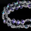 6/8mm contas de vidro cristal de trevo de quatro folhas galvanizadas DIY joias vestuário brincos colar pingente material artesanal acessórios