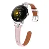 Adecuado para Google Watch1/2/3/4/5 Modelo Nuevo Correa de Cuero con Incrustaciones de Diamantes en Forma de T Correa Delgada de Cuero para Smartwatch de 41 mm