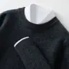 Suéter de Punto Grueso con Cuello Redondo para Hombre Otoño e Invierno Lujo Ligero Negocios Cuello Redondo Suéter de Cachemir para Hombre Suéter Básico para Hombre