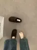 Primer Encuentro Temporada Retro Gris Lana Birkenstock Zapatos Mujer Otoño/Invierno Ropa Exterior 2026 Nuevo Sin Cordones Persona Perezosa Plus Terciopelo Medio Abiertos Zapatos