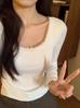 Camiseta interior blanca de encaje con almohadilla en el pecho para mujer otoño e invierno Nueva ropa interior con forro polar cálida de alta calidad estilo occidental top ajustado