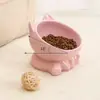 1 pieza Tazón de cerámica lindo para gatos elevado Diseño elevado Comedero Protege la columna vertebral del gato Anti vómitos Tazón para gatos de cara plana Gatito Perros pequeños Levantar Inclinado Comedero para gatos Platos para mascotas