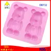 Bibi Molde de silicona para pastel de oso violento de 2 piezas horneado de pan chocolate molde decorativo epoxi artesanal