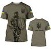 2024 novo comércio exterior para camiseta masculina verão manga curta emblema nacional da Ucrânia bandeira nacional impressão digital 3D moda