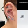 Coleção de Brincos de Aço Titânio Preto para Mulheres com Studs Únicos para Hélice e Concha Auricular