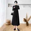 Vestido de malha de manga comprida com gola alta para mulheres, novo estilo outono e inverno, vestido longo com cintura marcada, vestido base suéter que afina