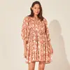 Moda Transfronteriza para Mujer Cuerda de Corbata Floral Manga Corta Holgada Casual Vestido de Ram Falda de Vacaciones en la Playa