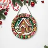 Decorações de rodelas de madeira de Natal transfronteiriças com grafite, Enfeites de parede e porta de Natal para casa, Decorações de árvore de Natal de madeira