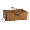 Cestas de Almacenamiento Tejidas al por Mayor para Uso Doméstico, Cestas Organizadoras para Gabinetes y Mesas de Centro, Cajas de Almacenamiento para Ropa y Snacks, Cestas de Mimbre Sintético, Estilo Europeo
