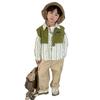 Camisa de Manga Larga a Rayas de Dos Piezas para Niños 2025 Otoño Nuevo Estilo Coreano Top para Niños Pequeños Camisa Infantil de Moda