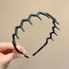 2026 Nova Faixa de Cabelo Preta Antiderrapante com Dentes para Lavar o Rosto, Presilha de Cabelo, Acessório Simples para Cabelo