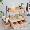Suporte de Mesa de Madeira para Armazenamento de Cosméticos, Perfumes, Organizador de Temperos de Cozinha de Dupla Camada