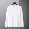 Camiseta Masculina Manga Longa Pesada 240g Algodão de Xinjiang Contagem 16 Blusão Solto Tendência Gola Redonda Camada Base Atacado Transfronteiriço Pacote com 2