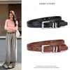 Cinturón de Cuero Minimalista Duradero de Moda para Mujer, Cinturón Fino Versátil para la Cintura