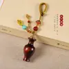 Frasco de Rapé Original Guofeng em Jacarandá Vaso Pingente de Chaveiro em Ébano Feito à Mão