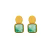 Pendientes de botón Huibao Li de Plata S925 Cuadrados de Jade Africano Simples Modernos Versátiles Nicho Frescos para el Trabajo