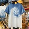 Camiseta Hecha a Mano Estilo Étnico de Yunnan Teñida con Nudos para Pareja de Algodón y Lino Cómoda para Viajes Fotografía Cuello Redondo Azul y Blanco Manga Corta Conjunto Familiar
