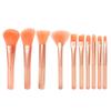 Juego de 10 brochas de maquillaje con mango transparente, pinceles sueltos, rubor, sombra de ojos, herramientas de belleza