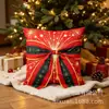Funda de almohada navideña nueva más vendida con decoración de pajarita para cojines de asiento, decoración interior navideña, cojín de sofá