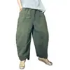 Novas Calças Harem Simples de Linho Versáteis, Soltas, com Cintura Elástica Emagrecedoras, Calças Longas Retas para Mulheres