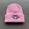 Chapéu de Tricô Bordado Quente e Popular da Coreia, Chapéu de Casal Fofo com Desenho Animado Estilo Coreano, Gorro Versátil Simples de Cor Sólida Original