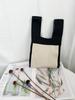 Bolsa Tricotada Estilo Coreano Bolsa Tote Bolsa de Pulso Bolsa Transversal Estudante Menina Grande Capacidade Bolsa de Presente Estilo Tecido