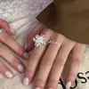 Anillos de Fuegos Artificiales Dulces y Frescos Apilables para Mujeres, Anillos Abiertos Geométricos de Doble Capa de Estrella de Onda Cepillada, Anillos de Dedo Índice de Estilo Ins de Moda
