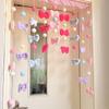 Decoración de Jardín de Infancia Escolar Corazón Estrella Lazo Femenino Cortina Decorativa para Puerta Habitación de Princesa Decoración de Pared