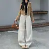 Jeans de Pierna Ancha Retro de Moda Estilo Coreano para Mujer, Nuevos Jeans con Forro Polar de Cintura Alta Sueltos Adelgazantes para Otoño e Invierno
