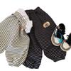 Pantalones Largos para Niños Bangcheng 2026 Primavera Nuevo Estilo Pantalones Rayados de Cachorro Niños y Niñas Tejidos Ropa Infantil Tendencia Calabaza H0032