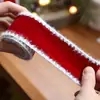 Nuevo Listón Navideño de Terciopelo Rojo con Borde Blanco, Moño Hecho a Mano, Envoltura de Regalos y Suministros de Ambiente