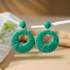Hermosos aretes de rafia de color para mujer, estilo bohemio de vacaciones, ratán, aretes de aro grande, marea, suministro transfronterizo